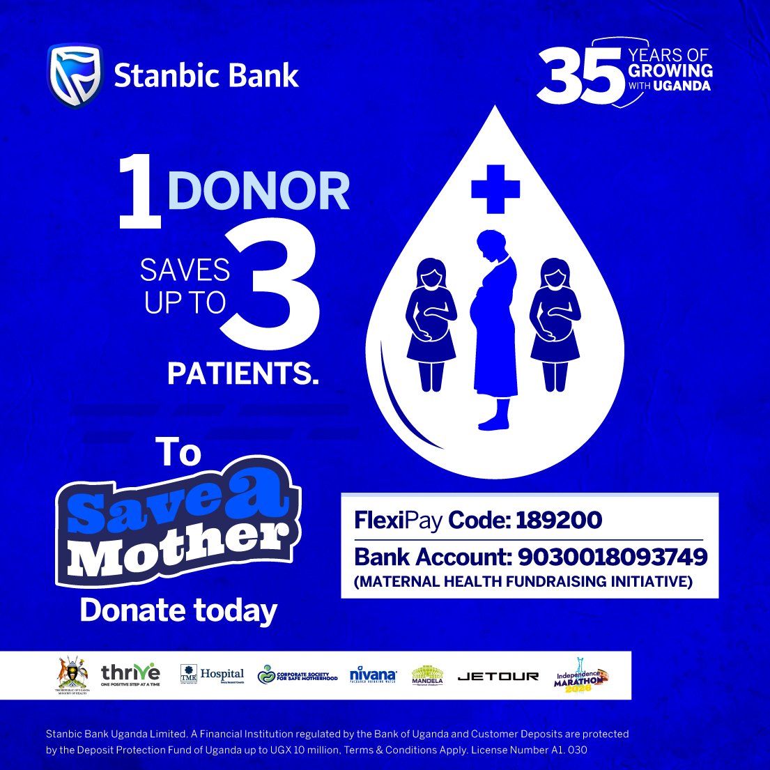 stanbicug's tweet photo. Can't run? Donate. 
Help save mothers from Postpartum Haemorrhage. (PPH)