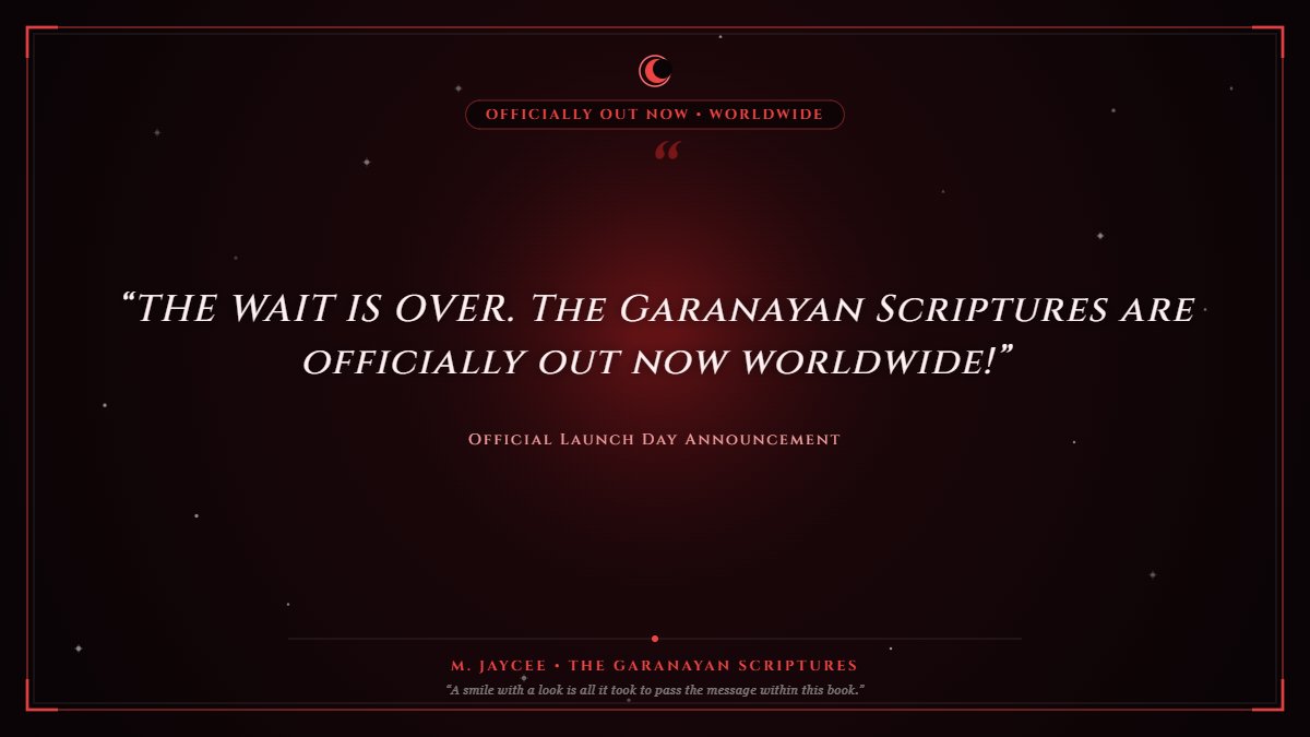 GaranayanIO's tweet photo. 🔥 OUT NOW WORLDWIDE 🔥
The Garanayan Scriptures: The Eyes of Truth & Parables of Sol (Scriptures of Life) by M. Jaycee are officially live on Amazon!
Two books. One world. Get the bundle today.
#NewRelease #DarkFantasy #ParablesOfSol #MustRead https://t.co/H1eTPJiZ8o