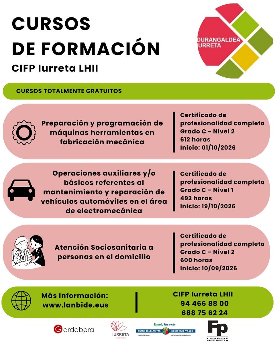IkasDurangalde's tweet photo. Últimas plazas en los cursos de Grado C de fabricación mecánica y automoción en @iurretalhii ¡No pierdas la oportunidad de seguir formándote!
#formacióngratuita #fp #iurreta #gradosC https://t.co/70qy8WNBt5