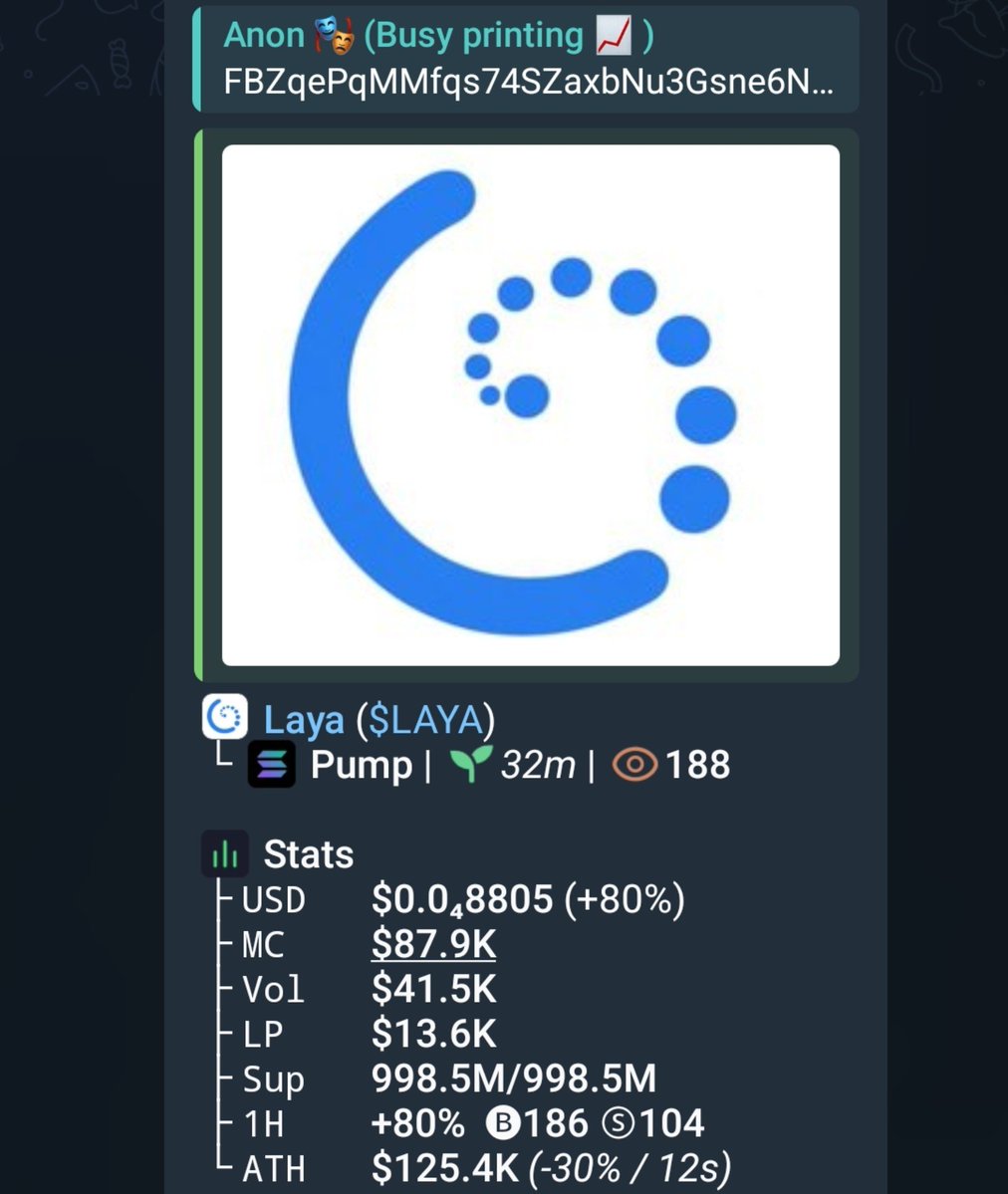 A33on_'s tweet photo. Watching $LAYA
CA:
FBZqePqMMfqs74SZaxbNu3Gsne6Ny9VSosNnWTAdpump

#solana #memecoin #memecoin1000x https://t.co/3CxX6GduJx