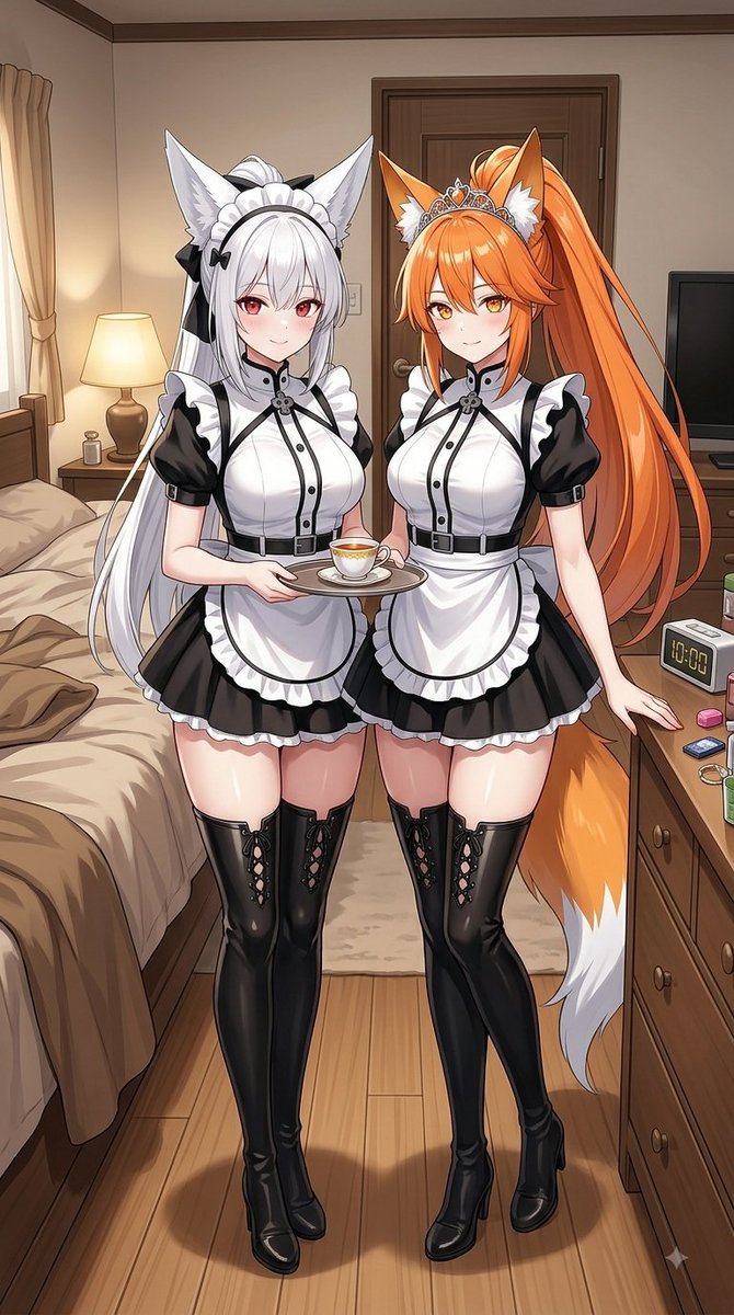 WhiteFox575's tweet photo. Inari e Niko

#FoxGirl #Maid #AIart️️️️️️️️️️️️️️️️️️️️️️️️️️️️️️️️️️️️️️️️️️️️️️️️️️️ #aifanart #ThighHighBoots https://t.co/d4O2icVUUO