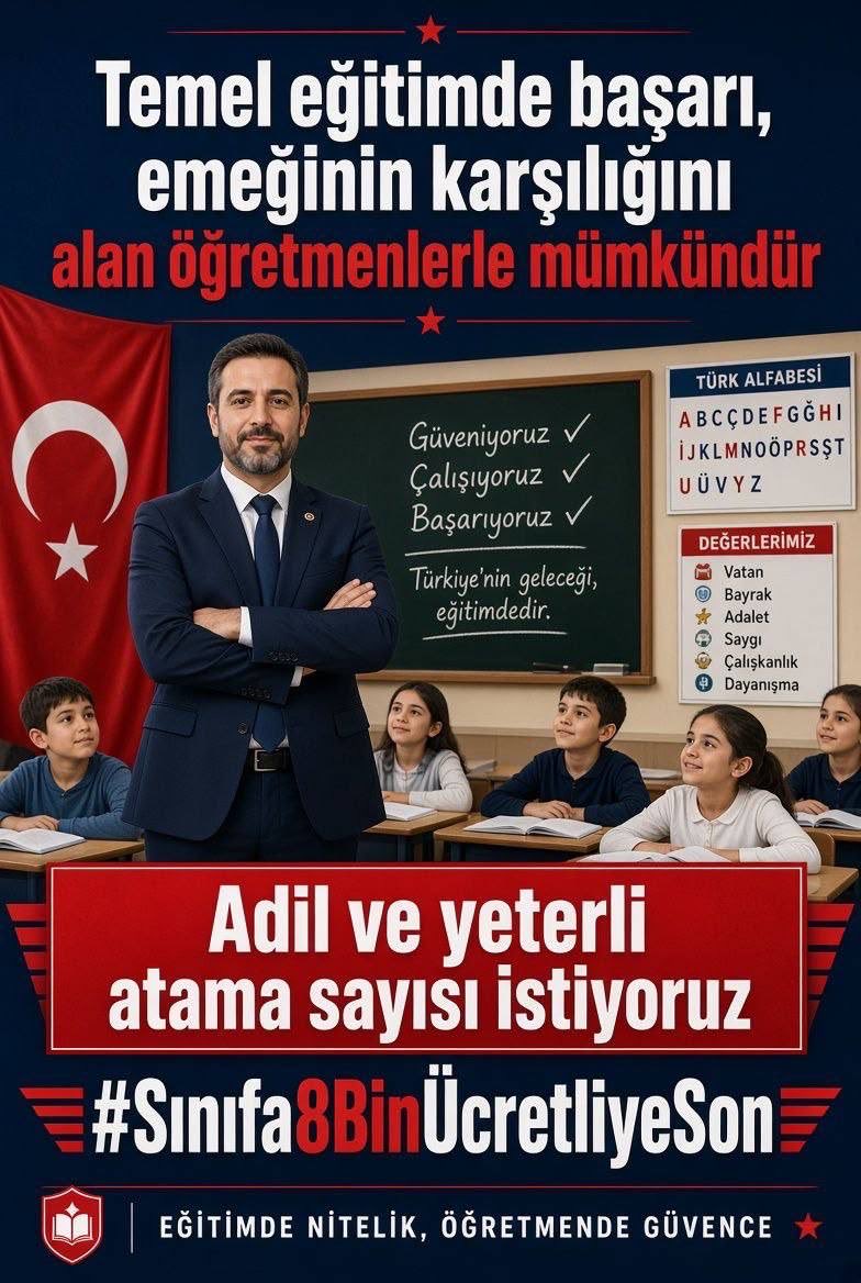 1kayamehtap's tweet photo. @OnurluOgretmen Çocuklarımızın geleceğini şansa bırakamayız. 23 bin sınıf öğretmeni açığı mezun atamasıyla kapatılmalıdır.
#UcretliDegilSinifOgretmeniAta @RTErdogan @memetsimsek @Yusuf__Tekin @tcmeb https://t.co/h9PuIqdB9K