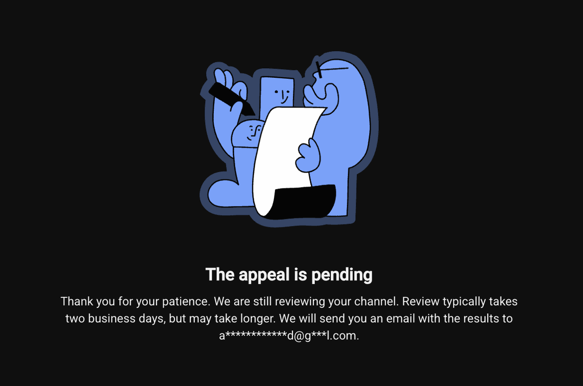kalexeyo's tweet photo. @TeamYouTube It has been nearly a month since I submitted my appeal on August 26. The termination notice also arrived on August 26. My YouTube Studio still shows the appeal is under review. I'm attaching screenshots as proof. Could you please provide an update on the status? https://t.co/hKT2AVJJW6