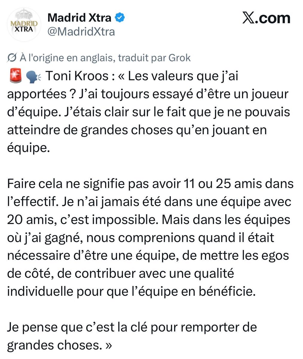 BrothaRMA's tweet photo. @SeydinaOfficial Toni kroos à fait des decla visant Mbappé peut être la cause de son départ prématuré ? Vini est devenu nul au real depuis la venu de Mbappé, Xabi Alonso dans la continuité de la relation de Kylian avec les coach depuis le psg. Tout ses évenements négatives sont liès à lui.😐😐 https://t.co/lUSFZYWZ1B