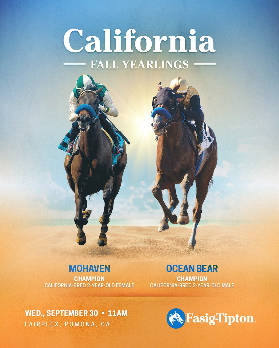 FasigTiptonCo's tweet photo. 📢 Pedigree updates for California Fall Yearlings are now available online! View updates at https://t.co/wAG5WKpLTZ. https://t.co/6SFVxI1TKS