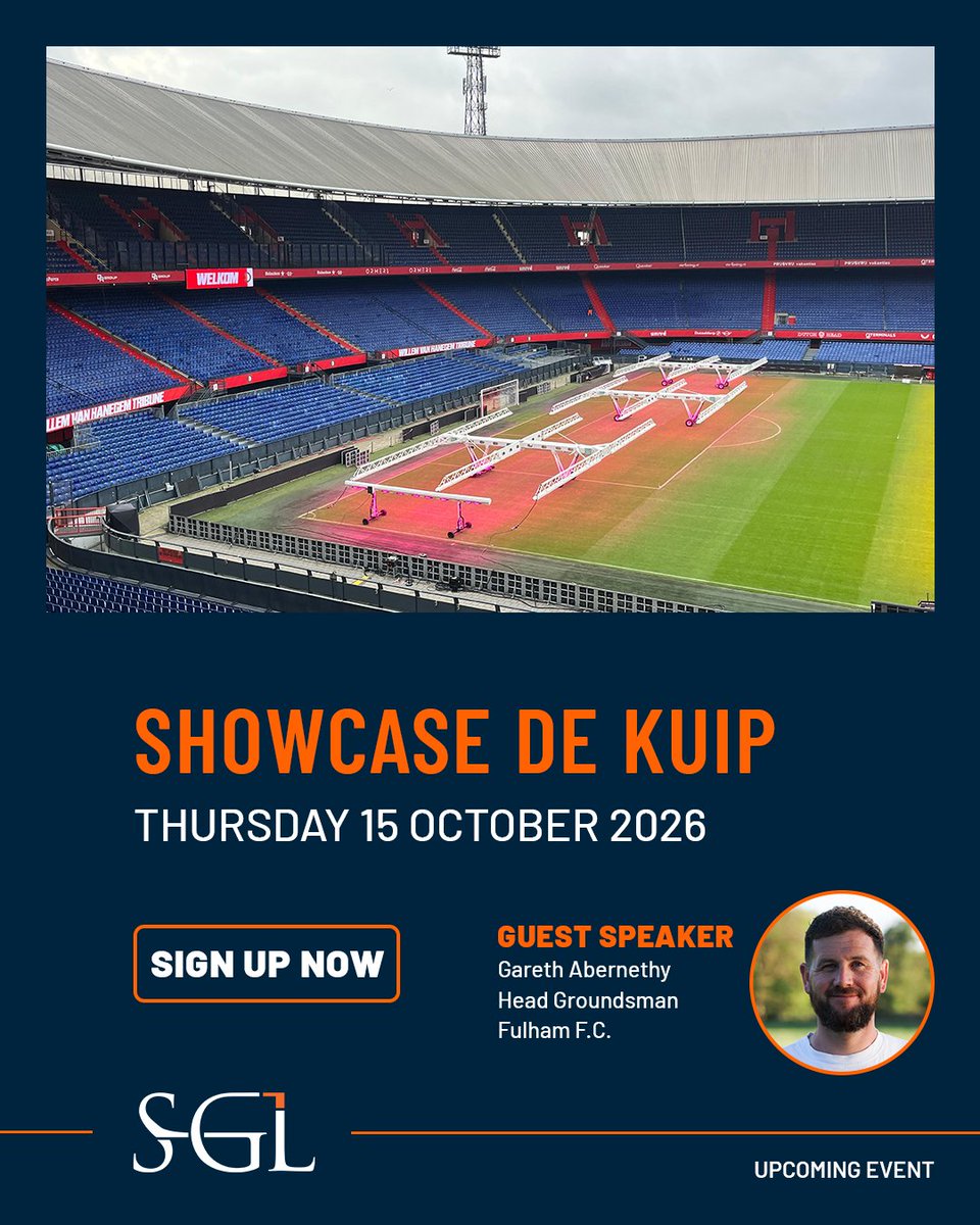 SGLsystem's tweet photo. The SGL Showcase is coming to De Kuip 🌱⚽

Join us on 15 October for insights on data, pitch performance, LED technology and sustainable disease management, plus a behind-the-scenes look at De Kuip.

👉 Register now: https://t.co/4bPHb63313 https://t.co/NvxqRn8CyG