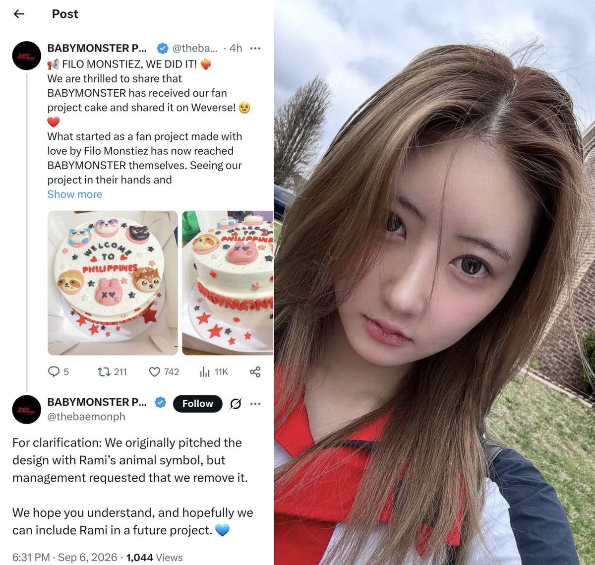 __espresshoe__'s tweet photo. @liaheadmonstiez @munty1du @closetoyeonjun @babymonjeanz the difference is that rami is being actively erased from her group while illits sponsorships revolve around moka even though she isnt there https://t.co/Kfjx03WBVD