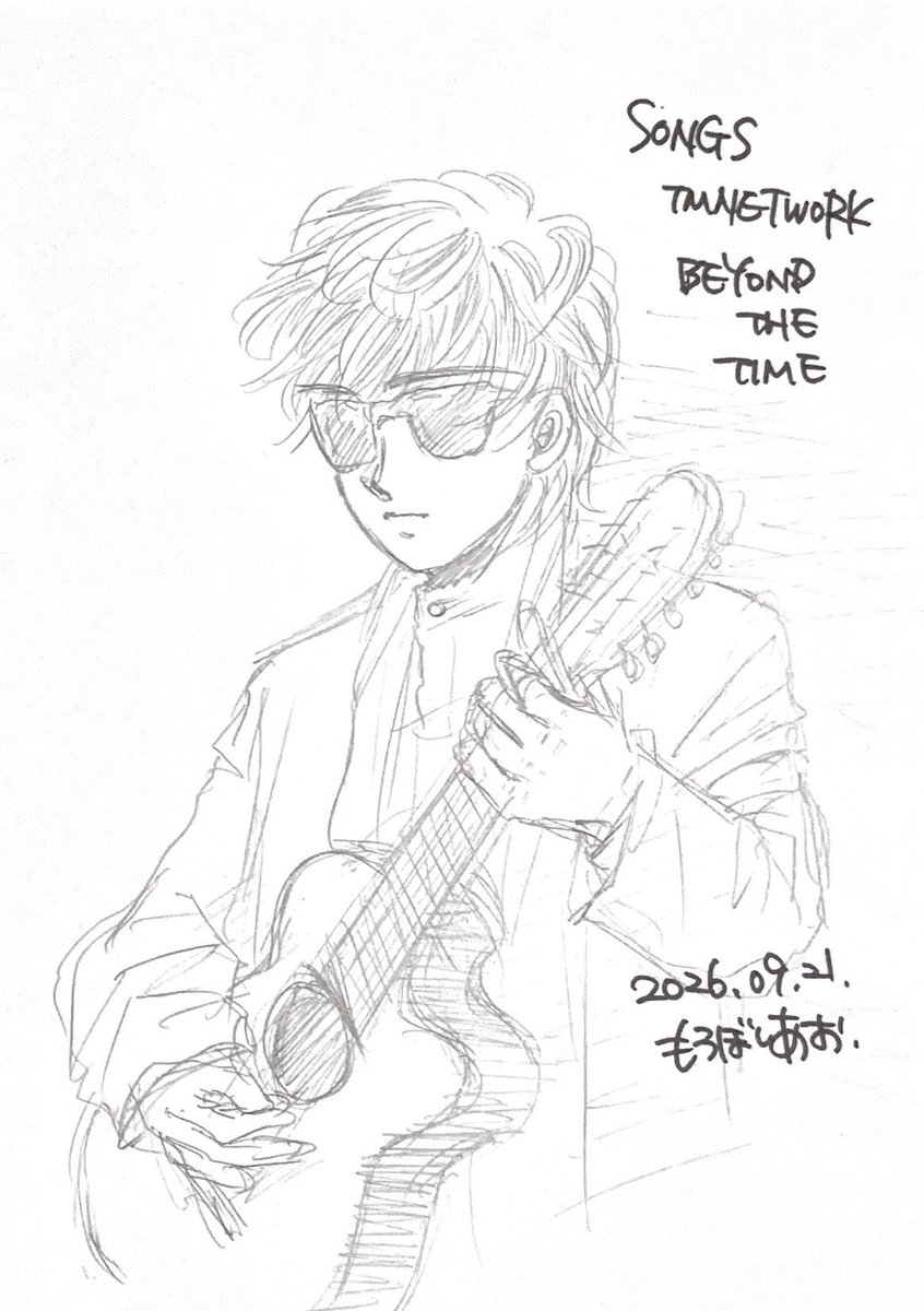 moroboshiao's tweet photo. SONGSのTMNETWORK回、マイク蹴り上げパフォより描きたかったのは実はこっち。
BEYOND THE TIME。イントロで両手を広げるウツさん…って、ほんま私、手が上手く描けなくなってんですけど！！
ウツさんと言えば美しい指。絵の勘を取り戻さねば…！
楽器が壊滅的&amp;マイク書き忘れは見ないフリで。笑 https://t.co/iAjLg56kgS