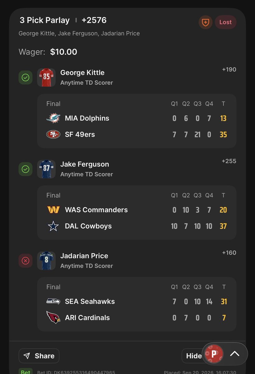 damnthatsfire's tweet photo. @DK_Assist @DK_Assist This bet is eligible to be overturned to a W right? https://t.co/4E2oj80dTj