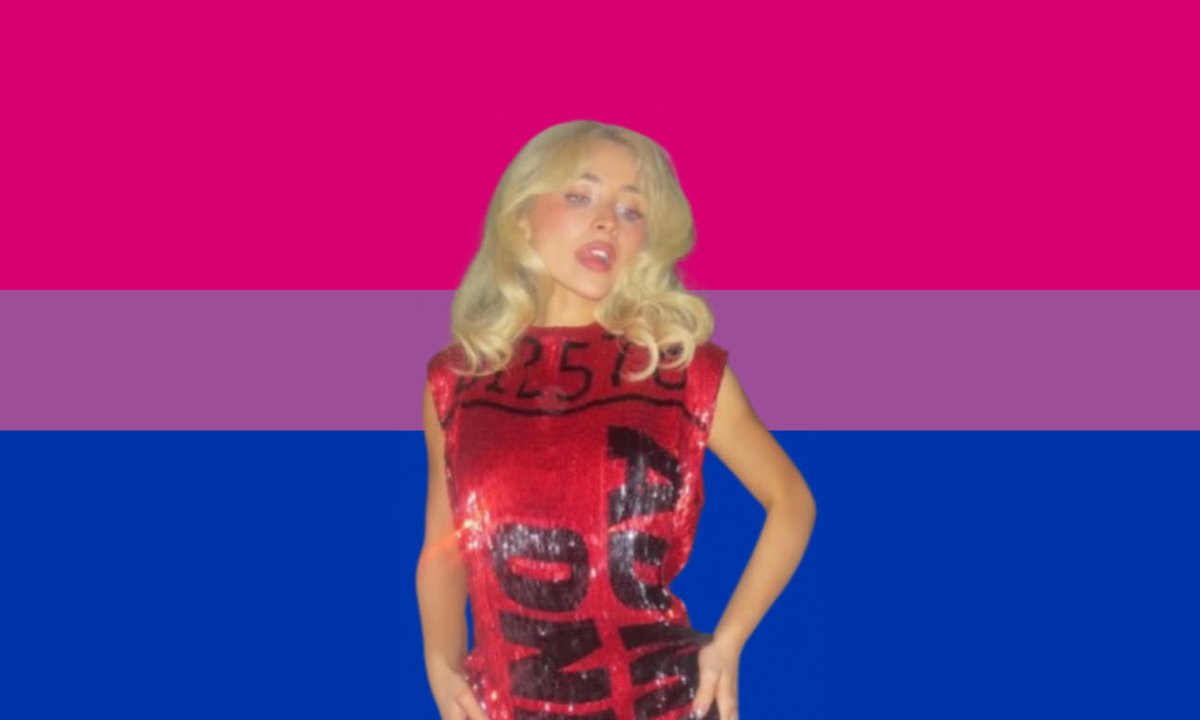 stunninbrina's tweet photo. bisexual flag for bisexuals who love sabrina carpenter https://t.co/8KUUZTwUFN