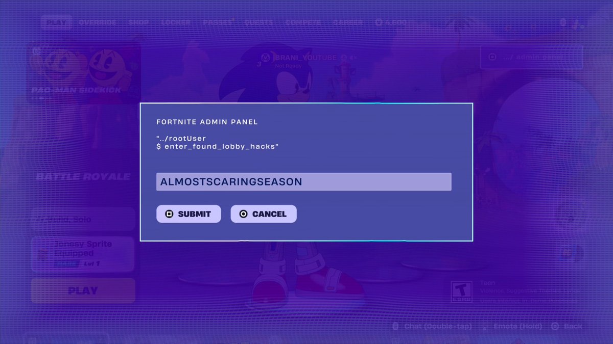 FortniteFNLK's tweet photo. FORTNITE ALL NEW ADMIN PANEL CHEAT CODES!

9YEARS - 9th Birthday Sprite Spray
ALMOSTSCARINGSEASON - 2 Cheat Code Locator
MagicIsReal - 5,000 Sprite Dust
ChatFindMeAnotherCode - 2 Cheat Code Locator 
PLAYTOLEVELUP - 2,000 Sprite Dust
SAYH12WR1X3L - Wrixel’s Hero Portrait Spray
BeamMeUp - 2 Extraction Accelerator
DESTINYAWAITS - 2 Llama Supply Drop
BLINKYINKYPINKYCLYDE - 5,000 Sprite Dust
NOCTURNEOP55N1 - 2 Extraction Accelerator 
DustInTheWind - 5,000 Sprite Dust
NOPROLLAMA - Llama Supply Drop
WhereIsTheDustyTree - 5,000 Sprite Dust
INVALIDCHEAT - 2 Cheat Code Locator
ChatWhereDoYouFindTheKey - 2 Extraction Accelerator
YourThoughtsAreMine - Void Master Geno Skin & 5,000 Sprite Dust
InsertCoinToContinue - Turns You into a Arcade Machine
BRB - Turns You into a Toilet
JONESYISGOLDEN - Gold Jonesy Sprite
OverrideXP - 40,000 XP
FindItChat - 2 Cheat Code Locator
H0p0nvc - 2,000 Sprite Dust
Play4All - Cheat Master Jonesy Sprite
GatherAndCraft - Cheat Master Bush Sprite 
8BitBlast - Cheat Master 8-Bit Sprite
O2Override - Cuddle Team Leader Wrixel Skin & Llama Supply Drop & 5 Portable Extractors
PerfectOrder - 4 Spicy Taco
SurviveTheNight - 2 Cheat Code Locator 
TakeYourHeart - 2 Extraction Accelerator 
LetsBlockAndRoll - Turns you into a Tetris Block
DontBlockMe - Turns you into a Tetris Block
IWannaFlyHigh - Cheat Master Tails Sprite
GottaGoFast - Cheat Master Sonic Sprite
Magilume - 2,000 Sprite Dust
Born2Play - Cheat Master Adventure Sprite 
BEMOREALIEN - Override Ready Loading Screen
Chispambo - 2,000 Sprite Dust
Abgestaubt - 2,000 Sprite Dust
Perlimpinpin - 2,000 Sprite Dust
ReachYourImpossible - Block Party Loading Screen