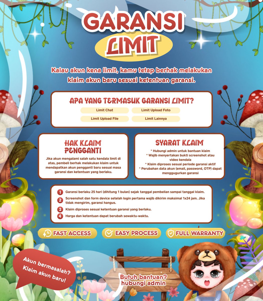 JUALGPTPLUS's tweet photo. 🌙🍄 GPT Plus family head 🧸 ⁘ hanya kami yang jamin garansi akun + garansi limit ‼️ 𓂃 kena masalah? santai, klaim aja 🐣 . . testi ⤷ https://t.co/fLv0QA9Hjk ✨💫🌿 #zonauang #bealanja #chatgpt https://t.co/neaYt7Cqq2
