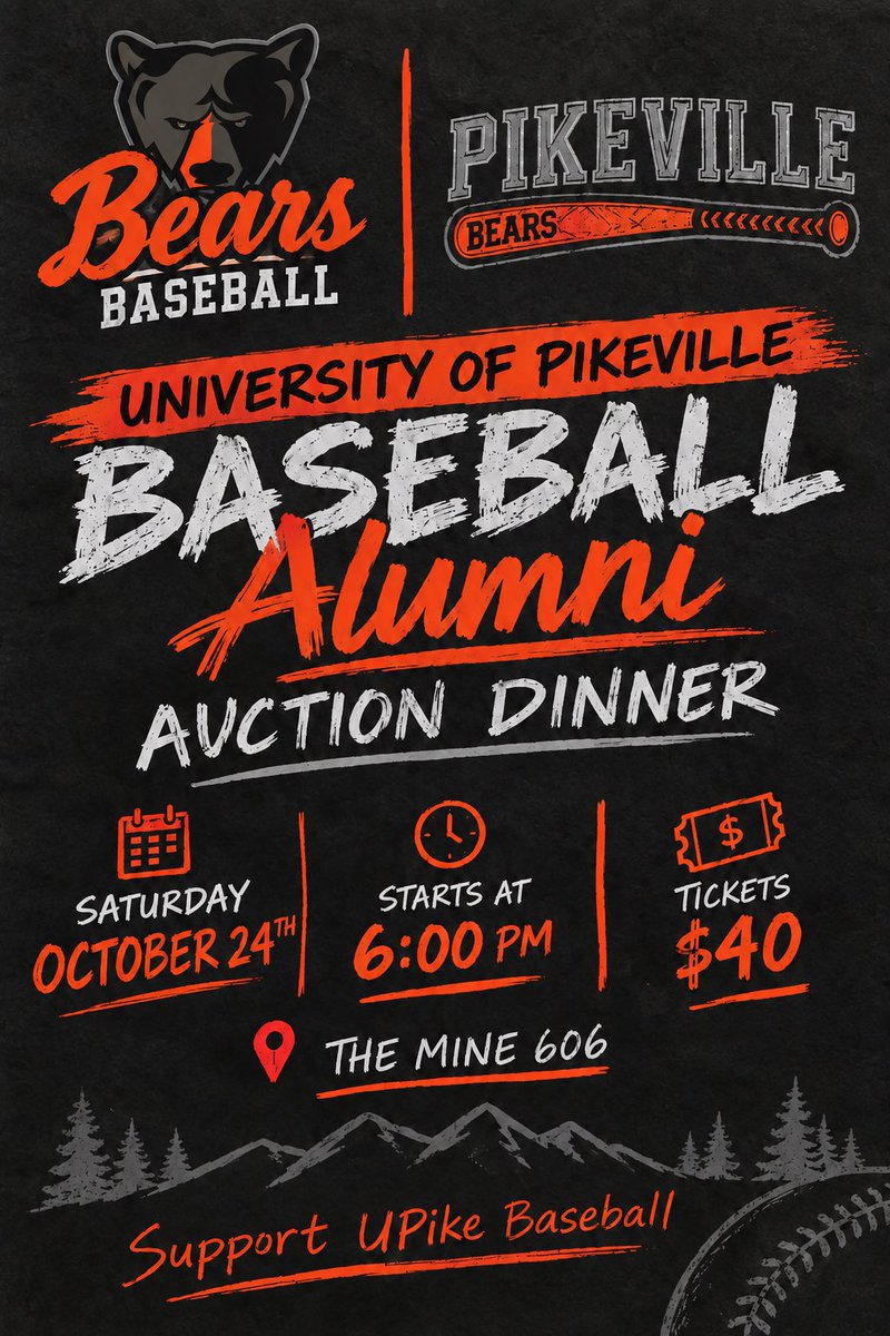 UPikeBase's tweet photo. 🚨ALUMNI ALERT🚨 

We hope to see all alumni back in Pikeville for our Auction Dinner on October 24th! https://t.co/cEyvbdKUcA