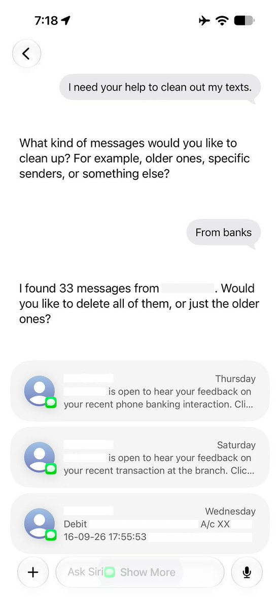 TheAppleDesign's tweet photo. New Siri AI is really intelligent https://t.co/hHXi1kybFD