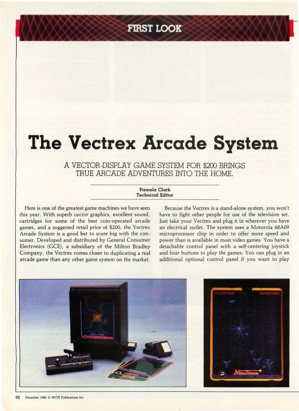 iknowyouz's tweet photo. In 1982, Vectrex tried something completely different: a console with its own built-in vector display.
BYTE called it one of the closest home systems to a real arcade machine.
Brilliant idea — terrible timing. It launched just before the 1983 crash. https://t.co/e2lFwzGFkY