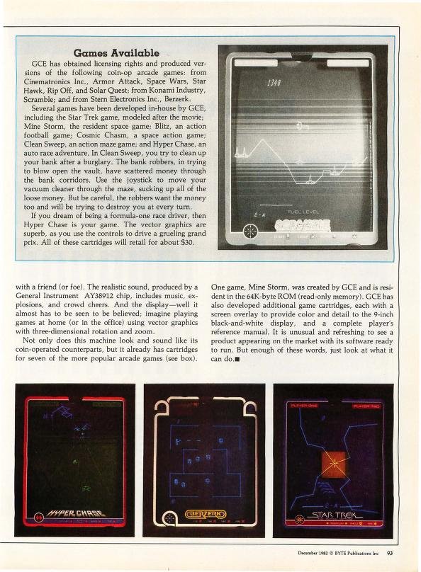 iknowyouz's tweet photo. In 1982, Vectrex tried something completely different: a console with its own built-in vector display.
BYTE called it one of the closest home systems to a real arcade machine.
Brilliant idea — terrible timing. It launched just before the 1983 crash. https://t.co/e2lFwzGFkY