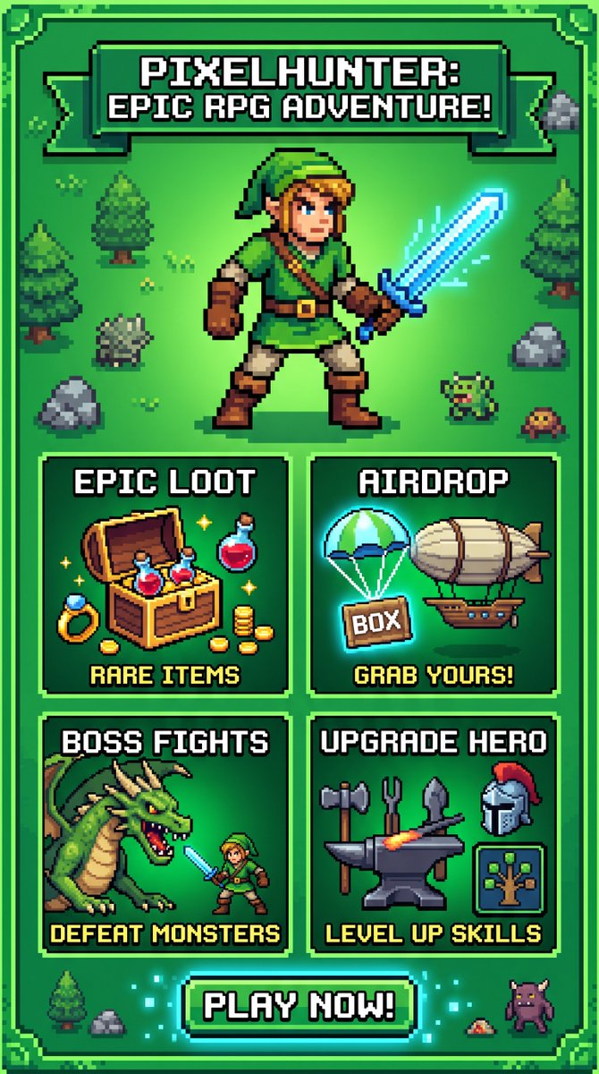 giscantarelli's tweet photo. Defeat monsters, collect epic loot, and grab exclusive airdrops in Pixelhunter! 🚀 A unique RPG adventure is waiting for you in the Web3 world. ⚔️💎

🎮 Play: https://t.co/TMMuPtBvrY💬 Community: https://t.co/iN8BVVSt0M🌍 Global Site: https://t.co/9yAp9vB2tR #RPG @pixelhunterlab https://t.co/ukHvV4Kawh