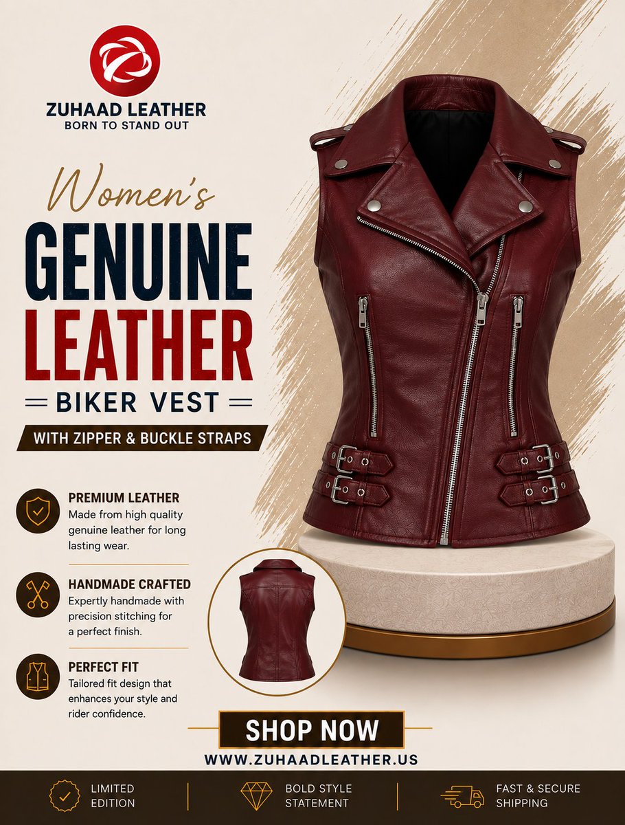 zuhaadleather's tweet photo. BORING OUTFITS END HERE.

Some pieces complete an outfit. Others define it.

This leather vest brings rugged character, timeless appeal, and effortless versatility into one powerful layer. Whether you're heading out on the road or styling a casual weekend look, it's made to stand out.

Wear it. Own it. Make it yours.

#LeatherVest #LeatherFashion #WesternStyle #RuggedStyle