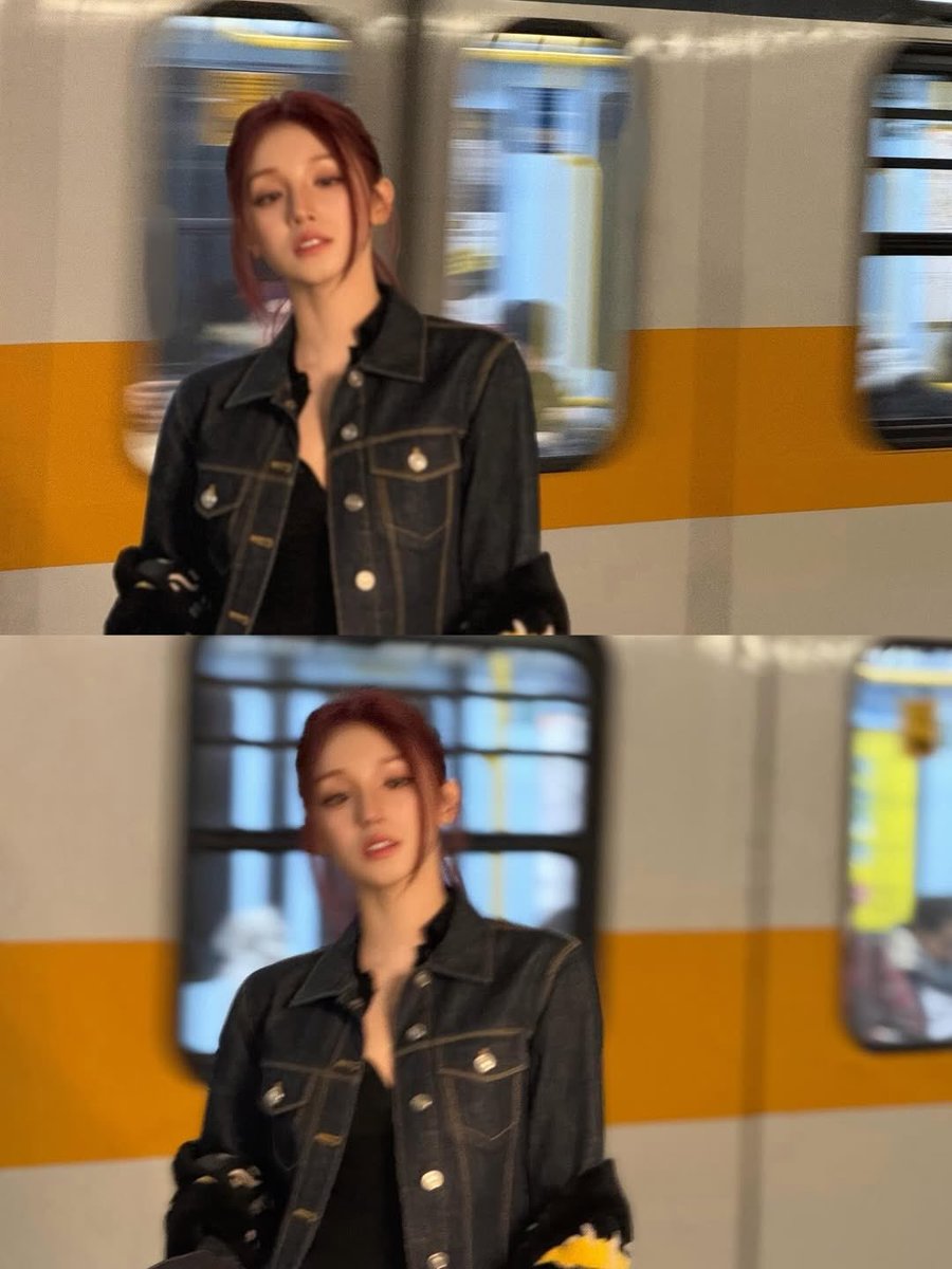 yuqidult's tweet photo. With the speeding train in the background, I took photographs wearing the identical apparel as if I were right in the middle of a movie.  ۶ৎ https://t.co/qD4TrumPwv
