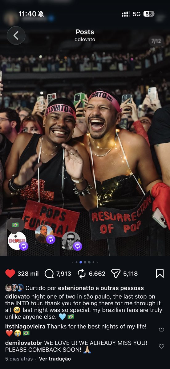 demiflovat's tweet photo. meu marido tá se achando pq apareceu no insta da demi https://t.co/vWbLrxxvkQ