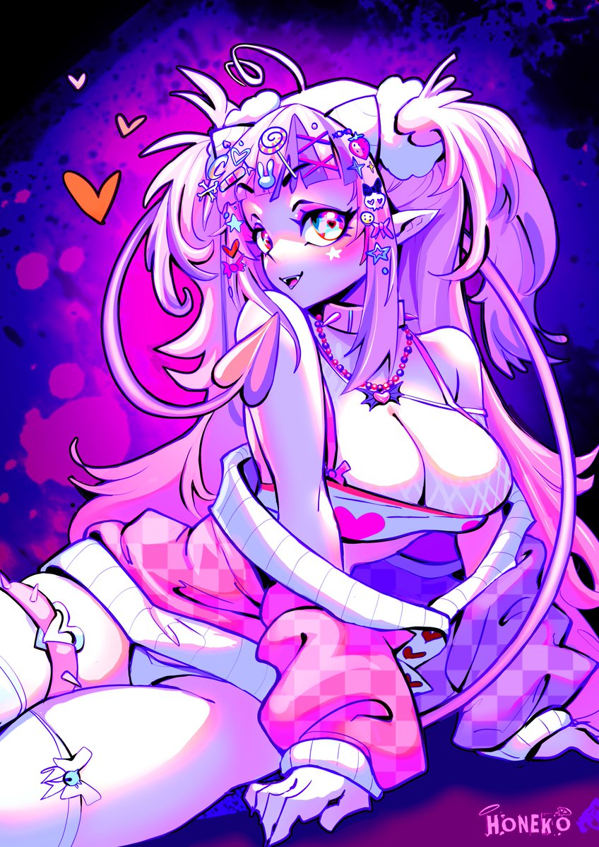 HonekoAo's tweet photo. some folks at the con and told me this was the custest Ironmouse art they'd ever seen 💜🩷 i was kicking my feet under the table :) https://t.co/M0u6ACOKj9