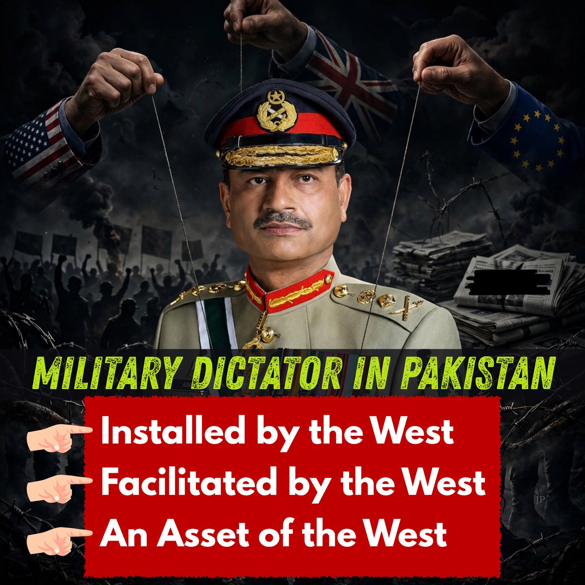 JehanzebParacha's tweet photo. Not a single word of even hollow condemnations from @StateDept @FCDOGovUK &amp; @EU_Commission on Pak Military’s naked fascism that unfolded in Pakistan in past 48 hrs.
Still need evidence that this dictatorship is installed &amp; facilitated brazenly by the West?

#ستمبر27_فیصلہ_کن_مارچ https://t.co/GN3buKdyda