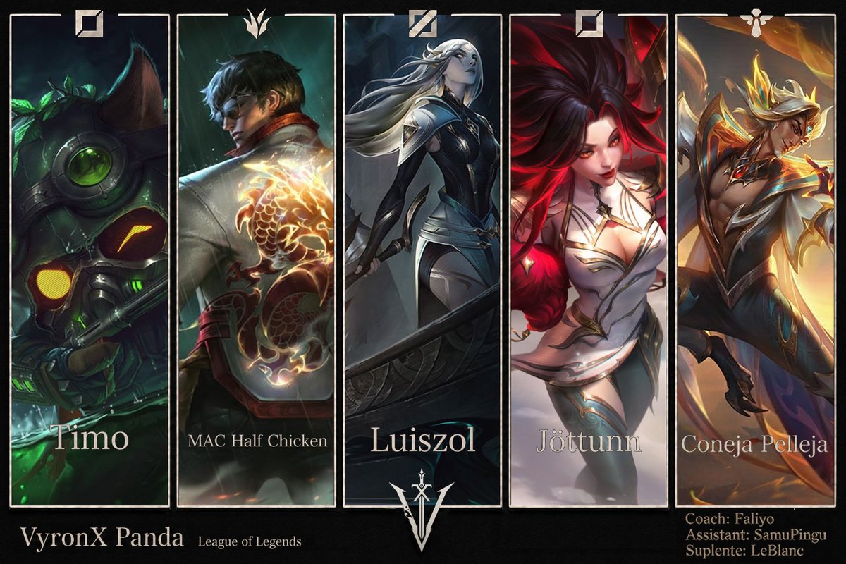 vyronxesports's tweet photo. Turno de nuestros queridos Pandas.
VyronX Panda aterriza este split en 4ª división con ganas de ir a por todo.

Recordamos a nuestros jugadores:
@xXxVsC15xXx 
@JuanjoMS_24 
#Luizol
#Jöttunn
@ConejaPelleja0 
@ajenjo_de 
Con su cuerpo técnico
@xFaliyo 
@xSamupingu 

A por todo! https://t.co/8ieOCAOFoJ