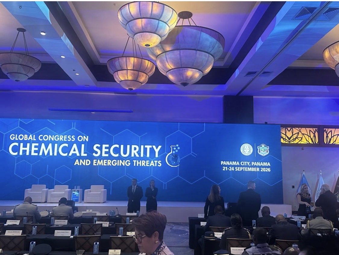 SKasingye's tweet photo. Our teams are currently in Panama attending the Global Summit on Chemical Security.
Chemical security is the protection of chemicals, chemical facilities, equipment, information, and supply chains against theft, diversion, misuse, sabotage, or deliberate release that could harm people, property, or the environment.