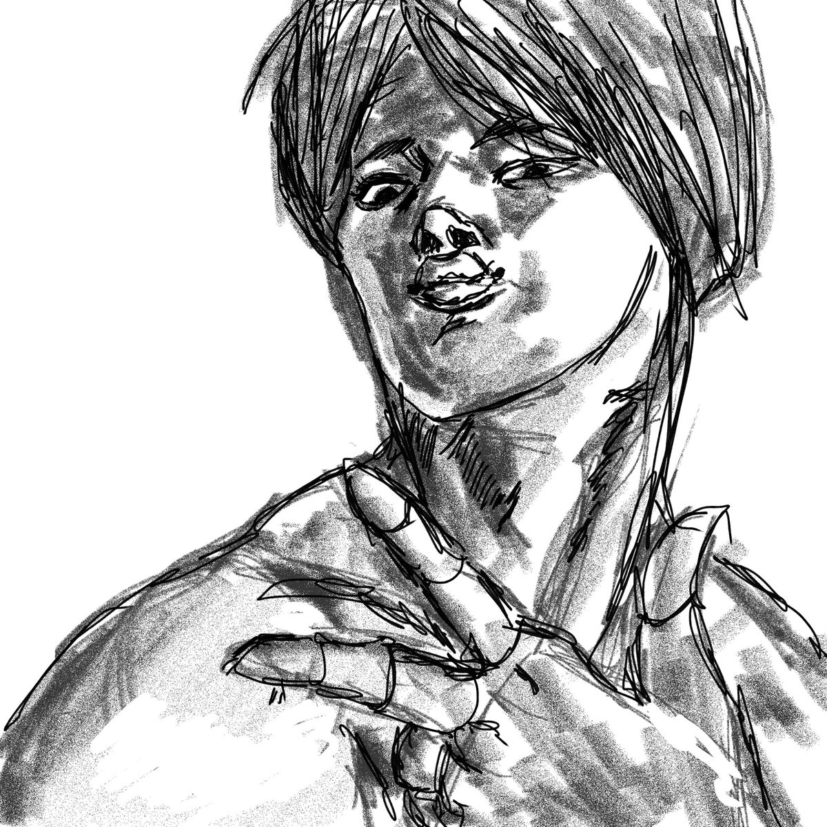 romansnoakannto's tweet photo. #20分クロッキー　#イラスト練習中 #自画像 
伸ばす口がむずい https://t.co/VmgqC5T9JP