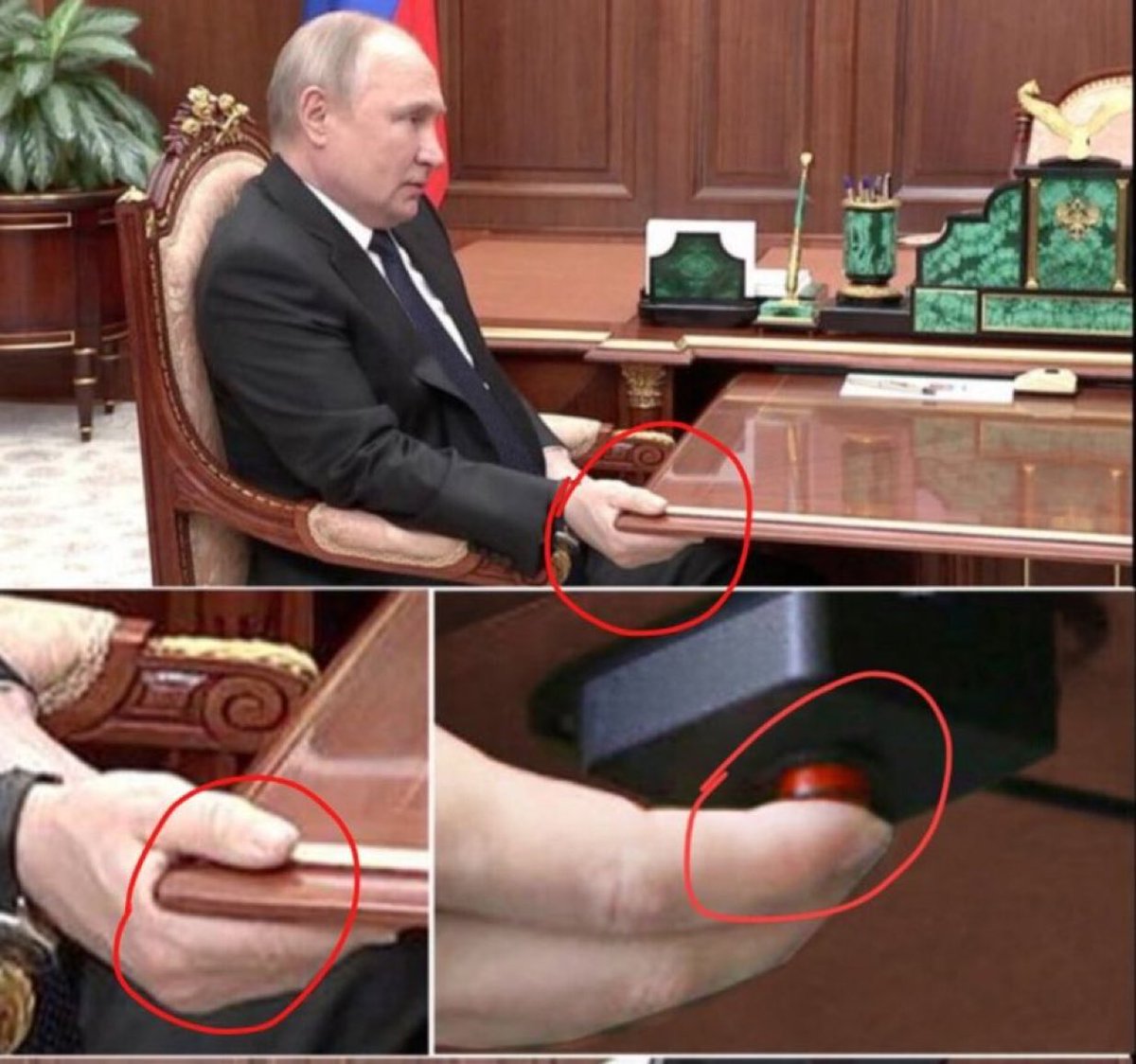 Julian_Comment's tweet photo. Hey @grok what’s the purpose of this button and what happens when Putin presses it? https://t.co/62Ele9EP6h