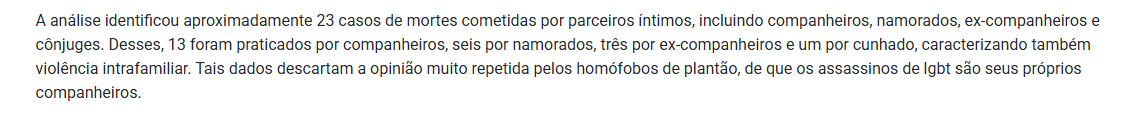 XMBatistaX's tweet photo. @Nannoonx @raulvitorl @pupumdean Ponto importante.. 

os dados de morte LGBT, consideram até quando o Parceiro é autor do crime. 

Não é a maioria.. mas é só mais um ponto que fomenta que mesmo com poucas mortes, nem todas são causadas por homofobia. https://t.co/RUmcQLDNBQ