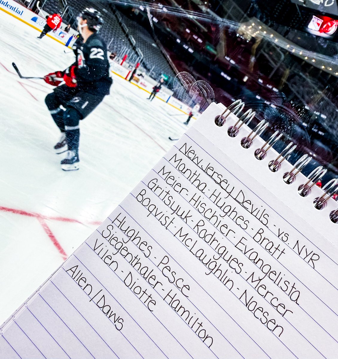 amandacstein's tweet photo. Here’s a look at the #NJDevils morning skate, where we’re looking at close to a full NHL lineup. 

Tonight will be Brett Pesce’s first competitive game since March 3. 

We’ll see which goalie comes off first. 

Versus Rangers tonight: https://t.co/GJElwQ2fRi