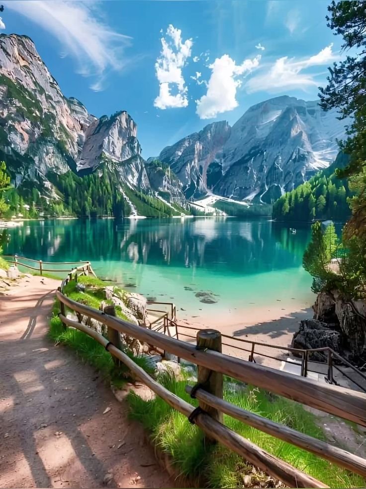 Oklahoma45678's tweet photo. Dolomites, Lake Braies, Italy 🇮🇹📍 https://t.co/C4hCPUPE9g