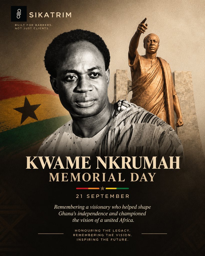 sikatrim's tweet photo. 🇬🇭 Honouring Nkrumah’s vision. Building what’s next. Happy Memorial Day! Book smarter with Sikatrim. 📲 #Sikatrim #Ghana https://t.co/fc1vlaj6k8