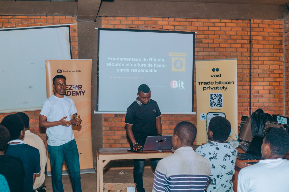 bitdevsgtga's tweet photo. Let the Bootcamp begin!  We’re at the Université Polytechnique de Gitega, and the 5-day Bootcamp has officially kicked off!

A big thank you to @vexl , @TrezorAcademy , @btrustteam , and @HRF for supporting this initiative and helping empower the next generation of builders https://t.co/f1EbMi9c5u