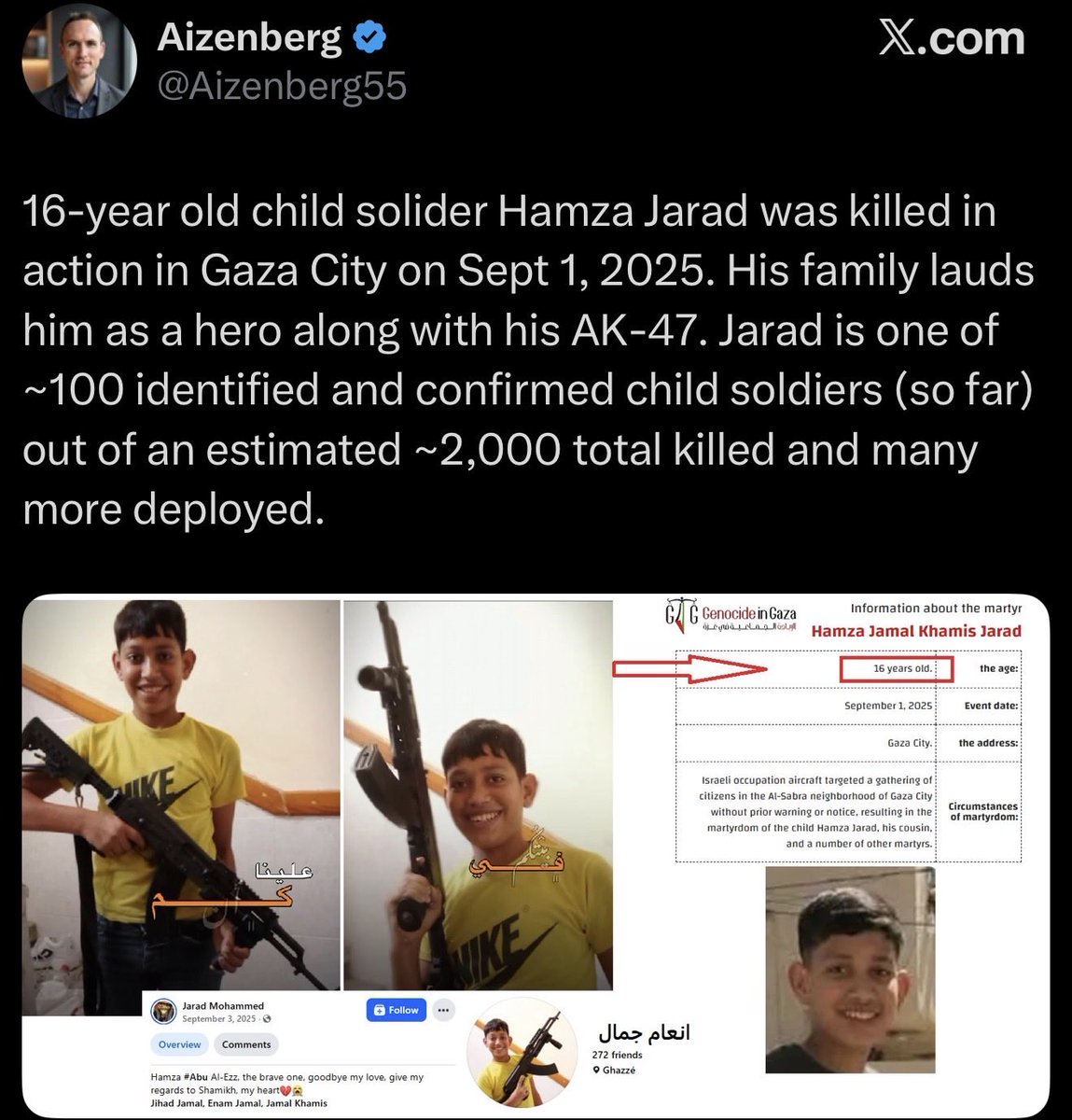 BurntOutLib's tweet photo. @IhabHassane You mean these children? The ones Hamas are using as child soldiers?

Got it. https://t.co/NwP9MjbkAl