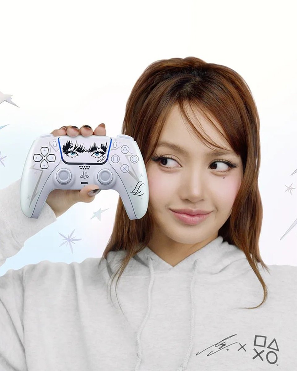HYPEBEAST's tweet photo. Lisa's PlayStation era is officially here.
Co-designed alongside the icon herself, the all-new Lisa x PlayStation collection brings her signature style straight to the DualSense wireless controller complete with a Chroma Pearl finish, custom touchpad details, and a line of exclusive apparel and accessories.
Pre-orders begin October 2. Available starting October 30.