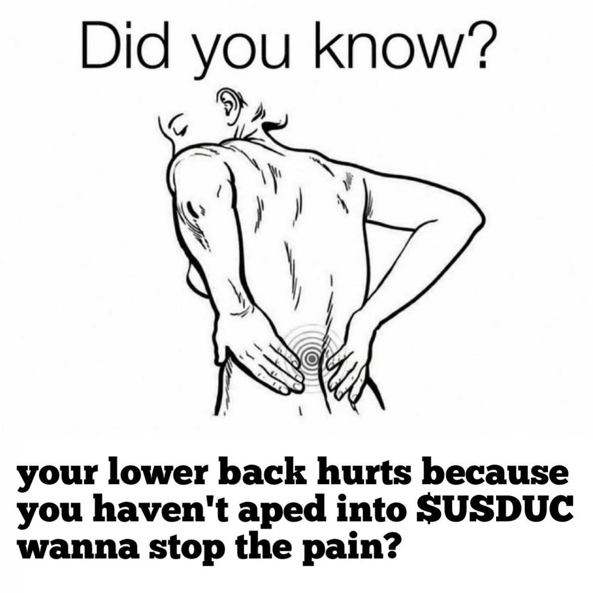 Ishadowblackest's tweet photo. Lower back hurting, portfolio hurting, everything hurting…

Probably just missing some $USDUC in the bag. https://t.co/sqSXdS6dmm