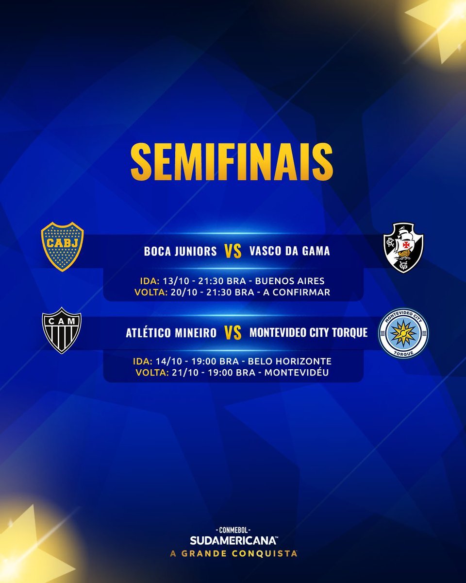 AVascainos's tweet photo. DEFINDAS
A Conmebol definiu as datas e horários dos dois jogos entre Vasco e Boca Juniors, da Argentina. Apenas falta confirmar o local da partida da volta, no Brasil. Confira: https://t.co/qRAoT2PGSD