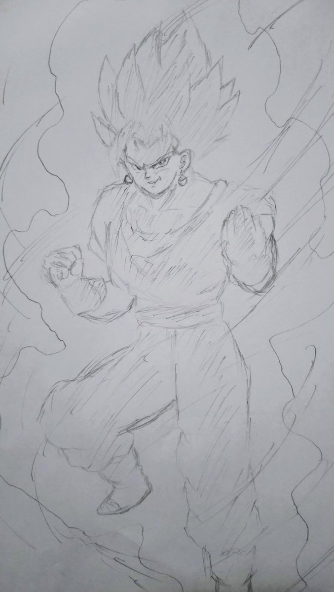 kyota0258's tweet photo. 少し時間があって久々に絵を描きたくなったので5周年ベジットを模写してみた
胴体を大きく描きすぎてしまったw
でもやっぱり絵を描くのは楽しいね https://t.co/u7lYNq991i
