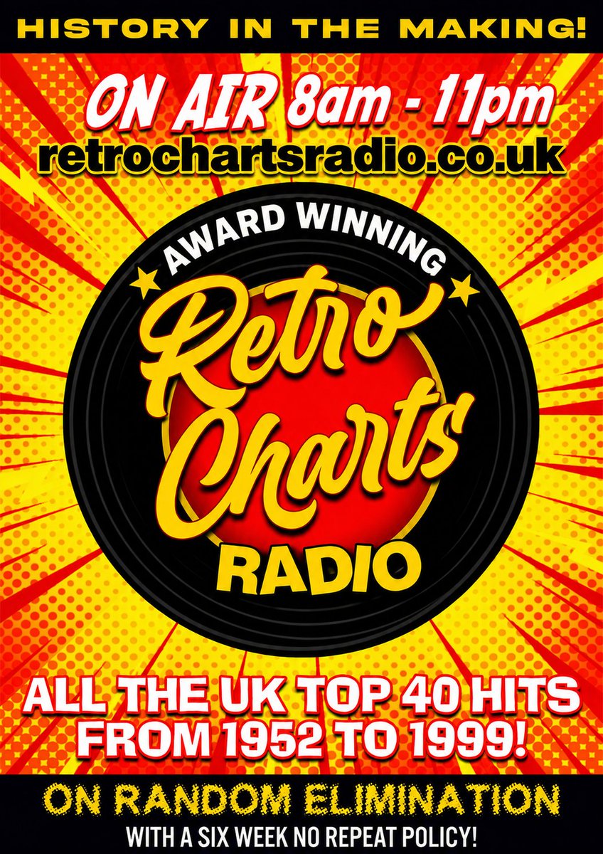 RetroCharts's tweet photo. #RetroChartsRadio
The music that three generations grew up with 🙂
#AllTheTop40Hits1952To1999
#HistoryInTheMaking
#NoAds
#NofrillsJustTheMusic
#RippingUpTheRadioRuleBook
#UKOnly
#SixWeekNorepeatPolicy
https://t.co/lr0leVs4qw https://t.co/CVVEqhc5qf
