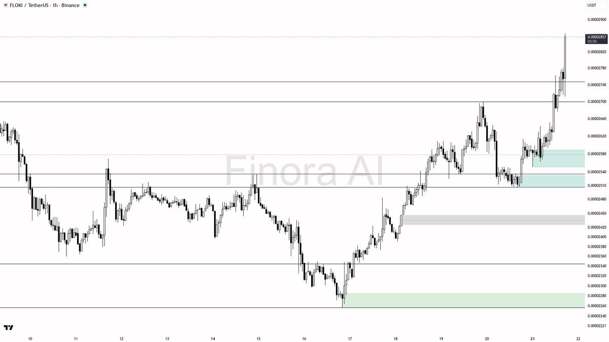 💹 2.2x volume spike on $FLOKI reads as smart accumulation building now

- my bias is bullish here on FLOKI #FLOKIUSDT 1h — the 3.37x volume spike with the shar