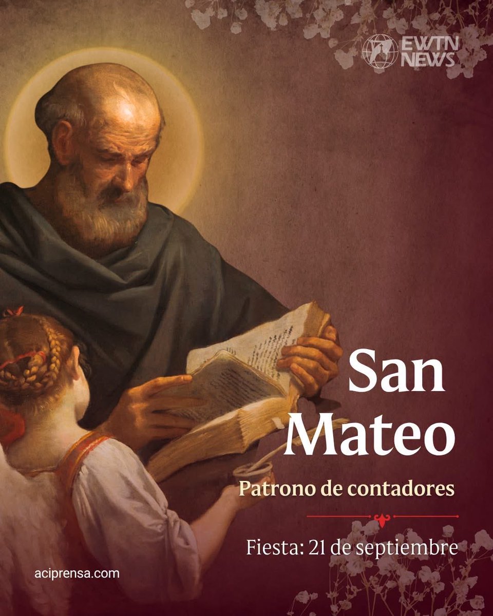 luislozadac's tweet photo. Cada 21 de septiembre la Iglesia Católica celebra a San Mateo, apóstol y evangelista. Vivía en Cafarnaún y ejercía como publicano, es decir, recaudador de impuestos, un oficio que hacía que fuera visto por muchos como un “pecador público”. https://t.co/PNJCwTL53H