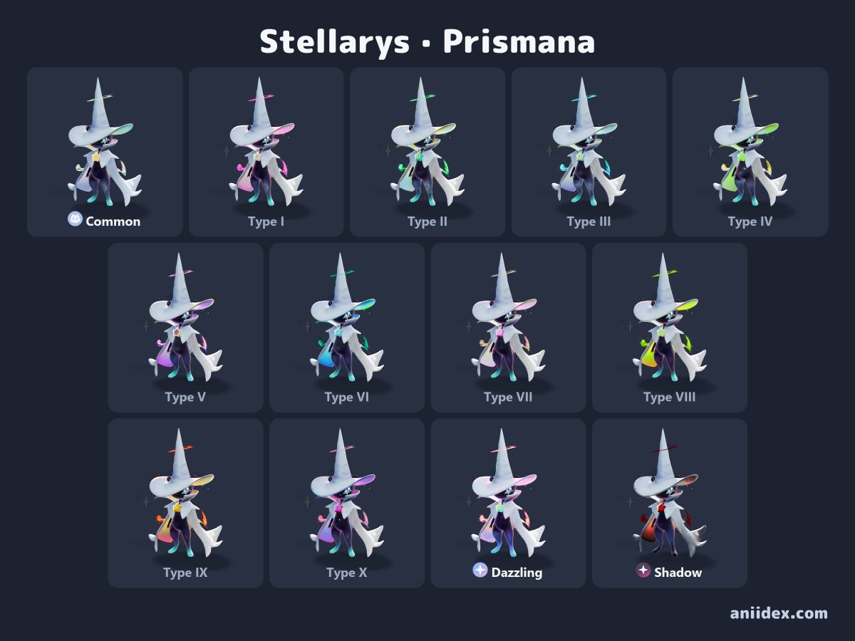 Aniidex's tweet photo. Stellarys · Prismana form – all 13 Sparkling colours https://t.co/vLjU2i5UCi
