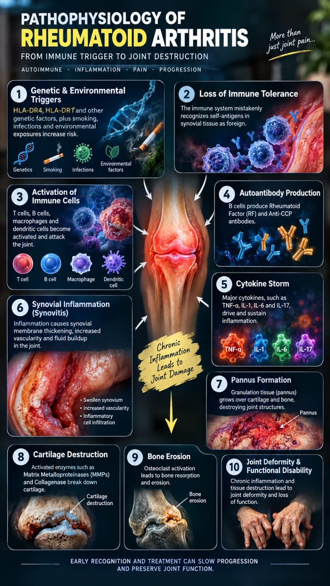 SakuraMiya94466's tweet photo. RHEUMATOID ARTHRITIS: FROM INFLAMMATION TO JOINT DAMAGE. https://t.co/c6OEbFBc59