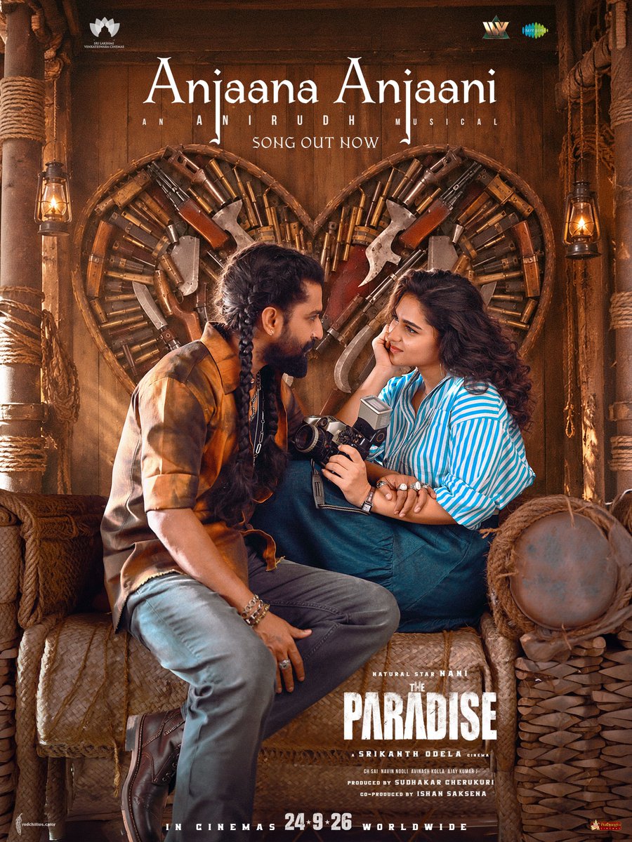 TheParadiseOffl's tweet photo. #TheParadise third single #AnjaanaAnjaani audio out now 🎼

Telugu - https://t.co/HrBO3N4NaA

Hindi - https://t.co/xvyGQUHVuc

Tamil - https://t.co/4zyD0zZCjX

GRAND RELEASE WORLDWIDE ON 24⋆09⋆26

Book your tickets here!
🎟️ https://t.co/QWwS4Ichic https://t.co/aZhlK78ZQx