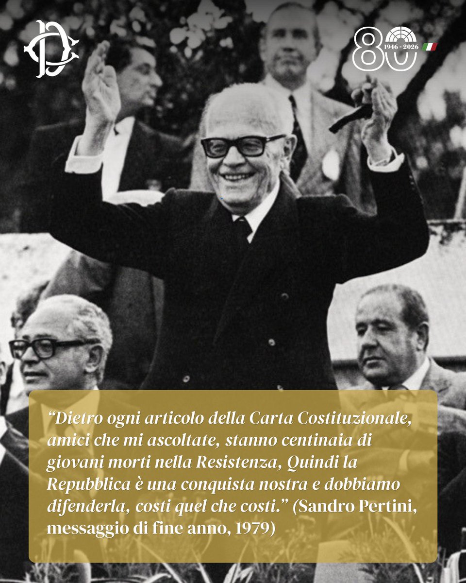 Montecitorio's tweet photo. Il #25 ettembre 1896 a Stella San Giovanni, Savona, nasce Sandro Pertini. Socialista e antifascista, nel 1946 è eletto alla Costituente. Deputato per otto legislature, diviene Presidente della Camera nel 1968 e della Repubblica nel 1978. #80Repubblica #80Costituente https://t.co/Ru9meg5UF9