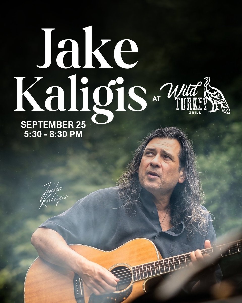 wildturkeygrill's tweet photo. Live Music Friday: Jake Kiligis 🎸

Join us on Friday, August 28th as Jake Kiligis performs live at the Wild Turkey Grill from 5:30–8:30 PM! https://t.co/2QFisAaE3v