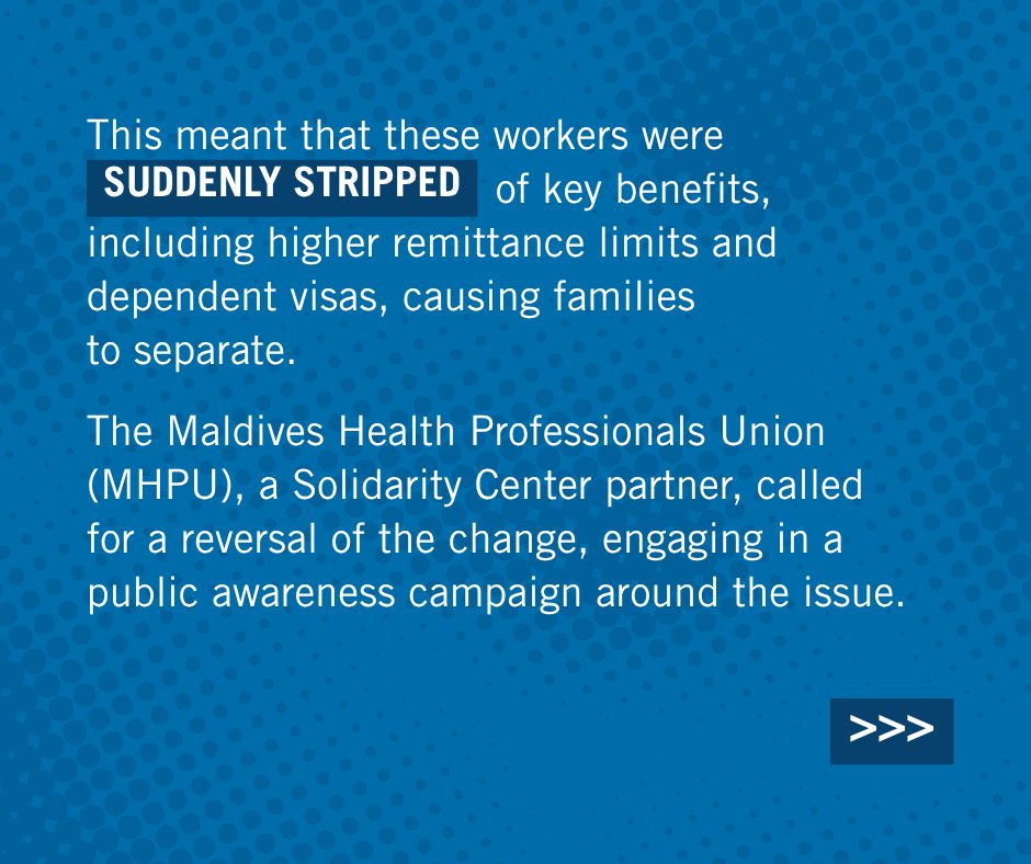 SolidarityCntr's tweet photo. THIS ⬇️ is why it's essential for workers to have a seat at the table. Swipe to see how a union in the Maldives protected healthcare workers from losing crucial benefits. 

#Solidairity #1u #WorkerRights https://t.co/Or5O0fAqHe