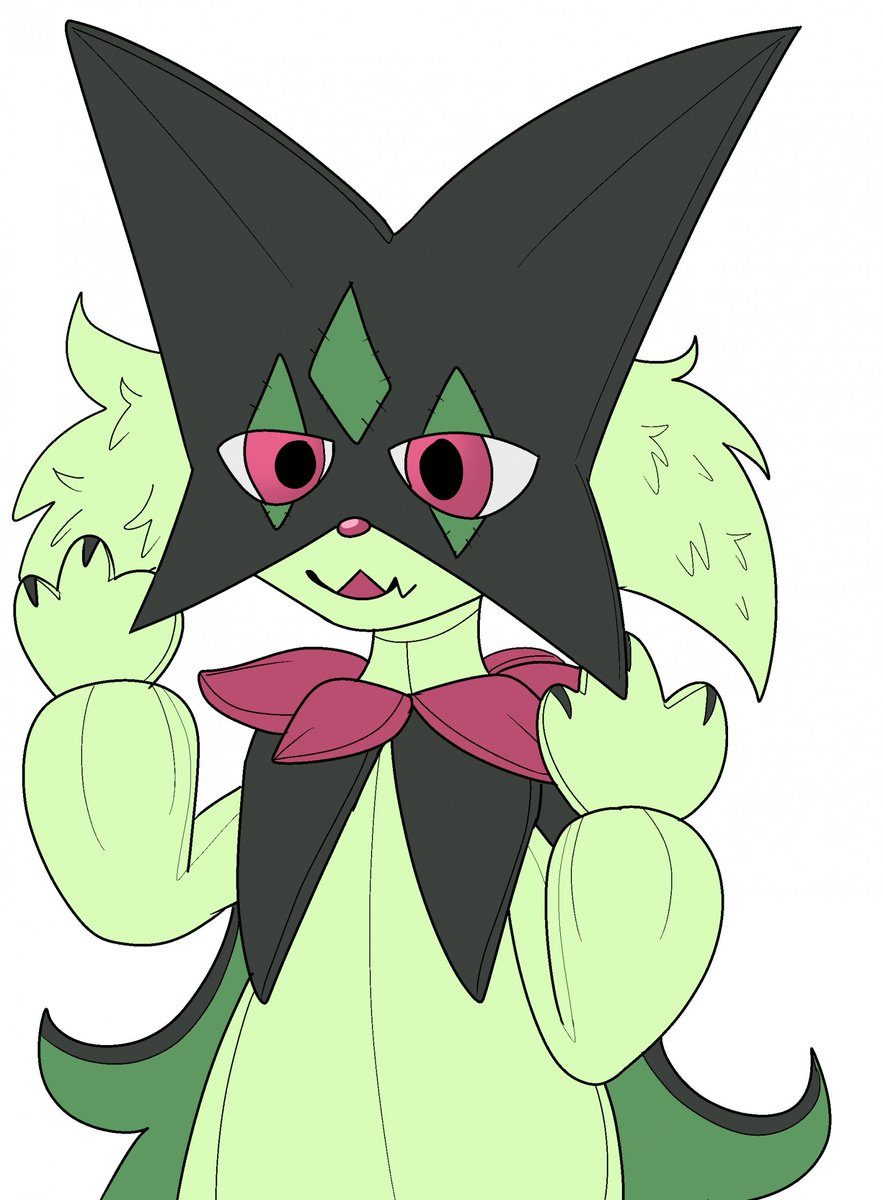 Nekanekos's tweet photo. Not my usual art but I drew a meowscarada costume art moths ago right after i completed my costume build back then. 

#fursuit 
#meowscarada https://t.co/lPtQmtPnfd